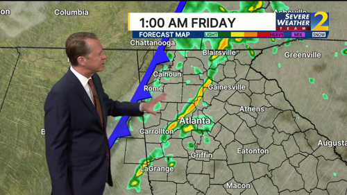 Showers and storms moving through overnight