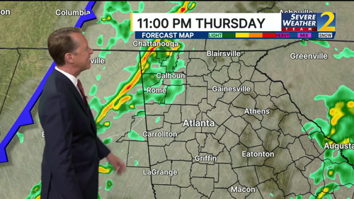 Showers and storms late into Thursday night